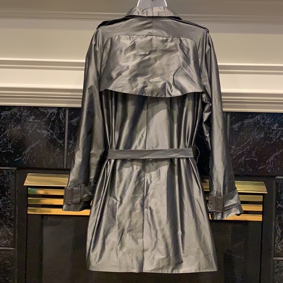 Kenneth Cole New York Metallic Trench Coat - Picture 8 of 12